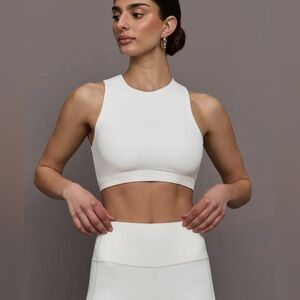 NWOT Carbon38 open back high neck bra - cloud dancer in melt